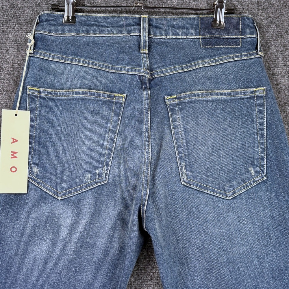 AMO Rosa Flare Jeans Lush Wash Mid Rise Slim Fit Subtle Flare Size 27 NEW - Picture 4 of 10